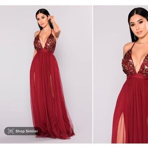 Fashion Nova Burgundy Dress👗